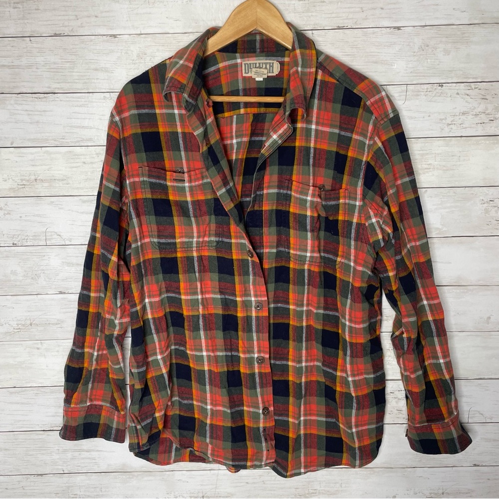 Duluth Trading Company Men's Free Swingin' Flannel Relaxed Fit Shirt Plaid - Picture 2 of 4
